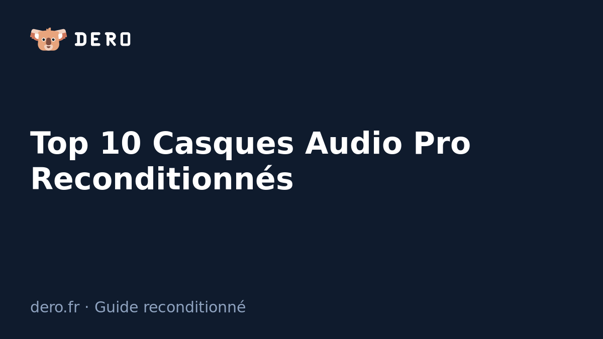 Top 10 Casques Audio Pro Reconditionnés - Dero