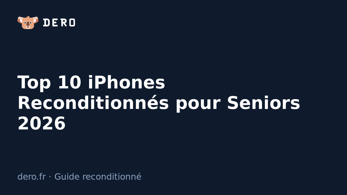 Top 10 iPhones reconditionnés pour seniors 2026 — Dero