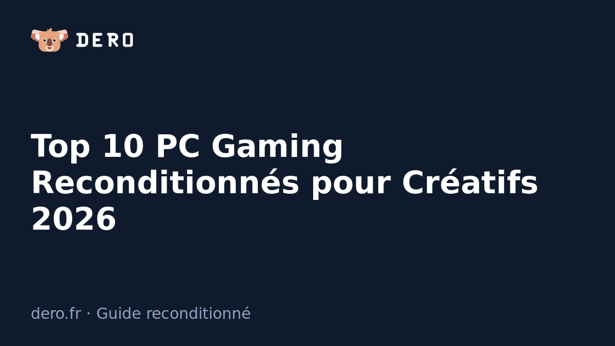 Top 10 PC gaming reconditionnés pour créatifs 2026 — Dero