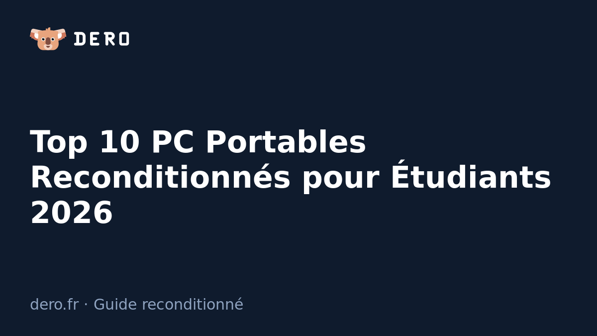 Top 10 PC portables reconditionnés pour étudiants 2026 — Dero