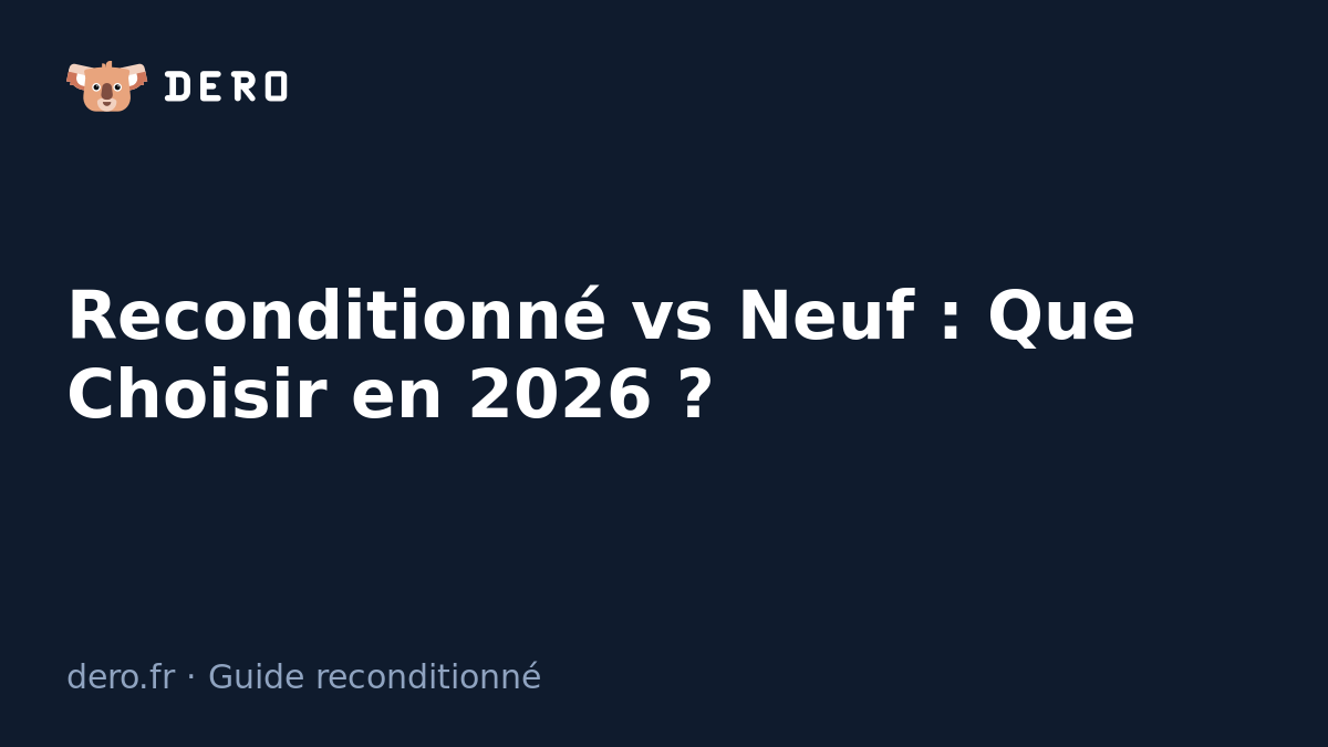 Reconditionné vs neuf : que choisir en 2026 — guide Dero