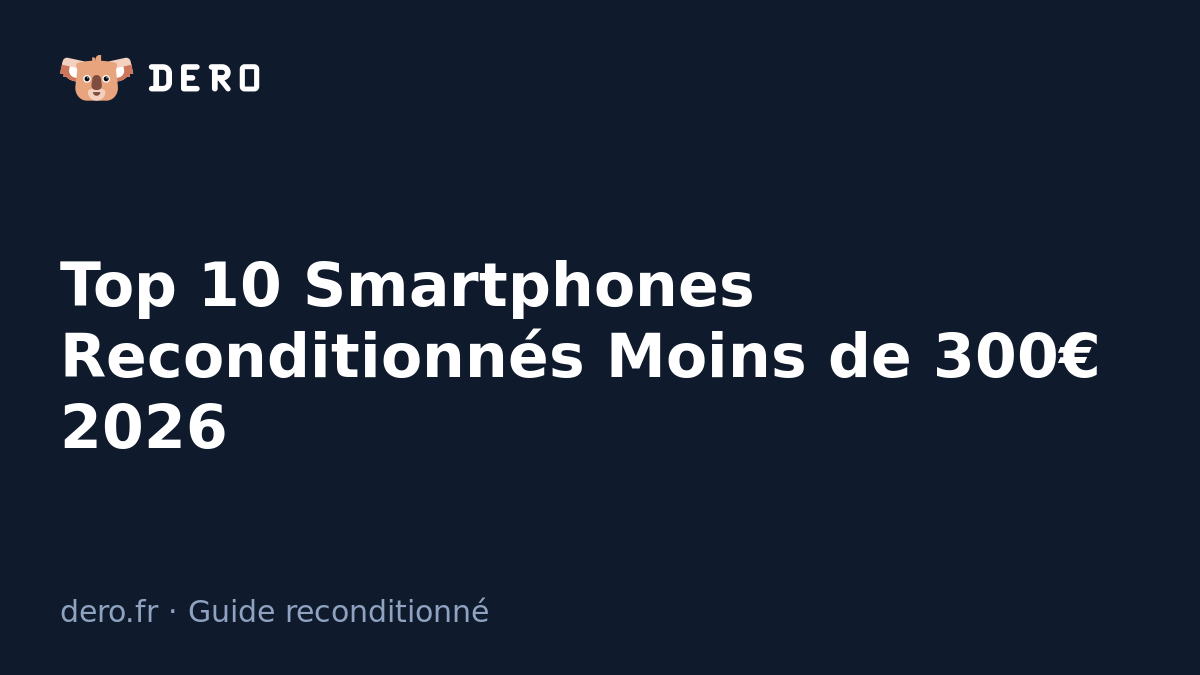 Top 10 smartphones reconditionnés à moins de 300 euros 2026 — Dero