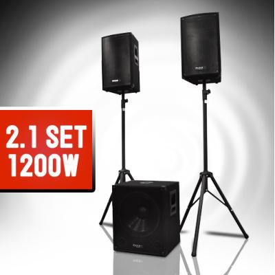 2.1 caisson basses enceintes pieds DJ PA kit Pack 1200W État correct N/A reconditionné disponible sur Fnac