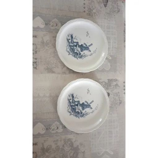 2 Anciennes Assiettes En Porcelaine Décors Moulin Bleu Année 1970 Bon état reconditionné disponible sur Rakuten