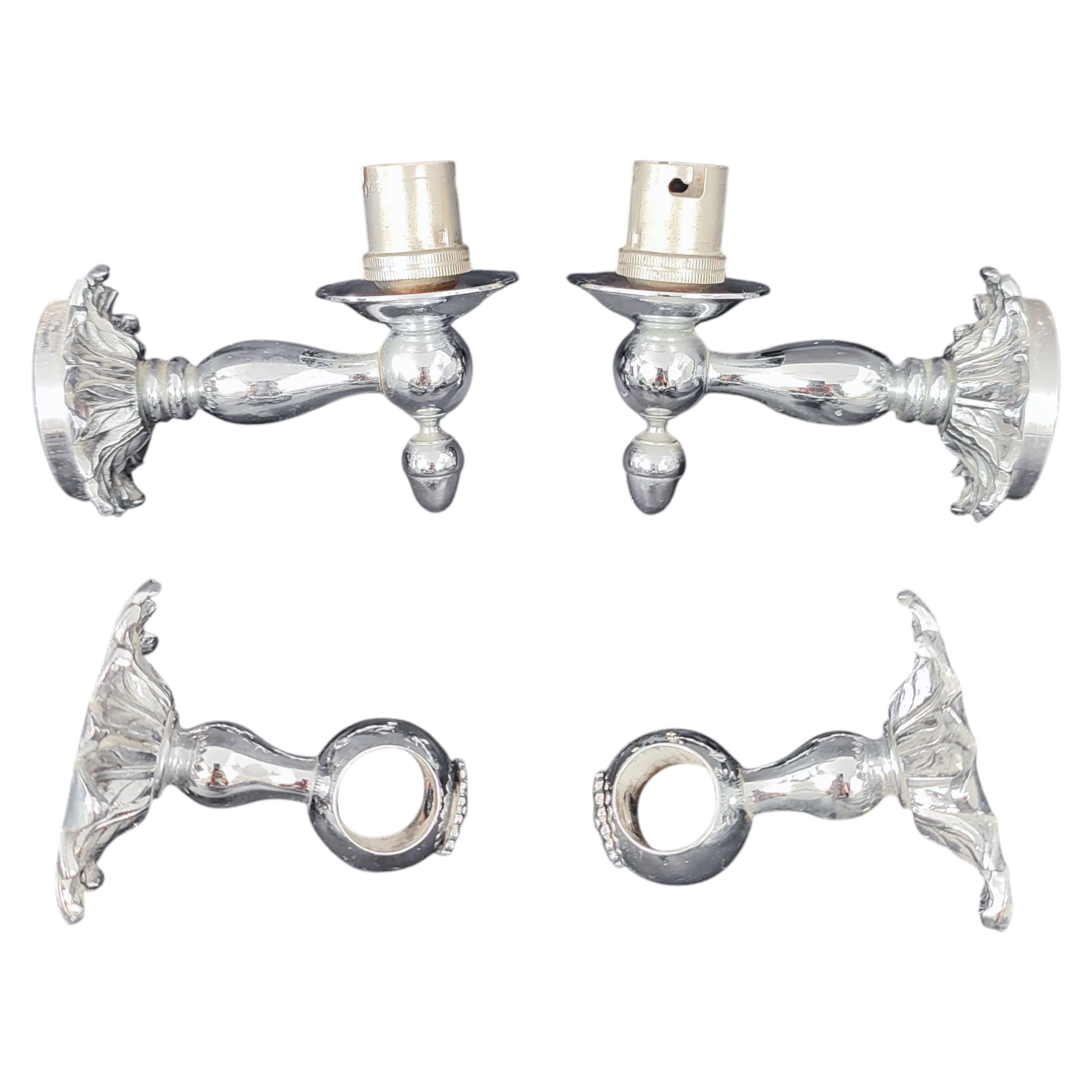 Acheter 2 appliques murales et 2 supports de tringle à rideaux assortis en métal argenté Bon état - 10,00 € 2 appliques murales et 2 supports de tringle à rideaux assortis en métal argenté Bon état reconditionné disponible sur Label Emmaüs