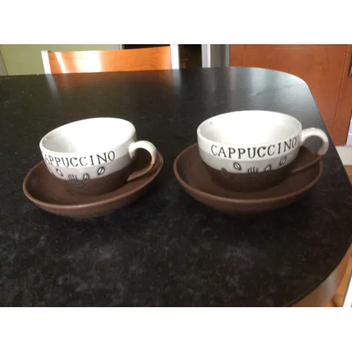 2 Grosses Tasses Cappuccino Épaisses Grès occasion reconditionné disponible sur Rakuten