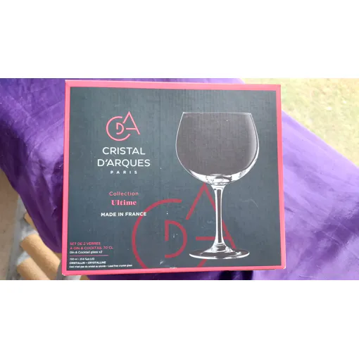 2 Verres À Cocktails Et Gin Cristal D'arques 248 Grammes Hauteur 19 Cm Diamètre 11 Cm occasion reconditionné disponible sur Rakuten