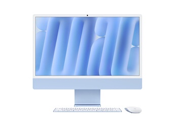 24" écran retina 4,5K 256Go 16 Go RAM Puce M4 CPU 8 cours GPU 8 cours Bleu Bon état Apple reconditionné disponible sur Darty
