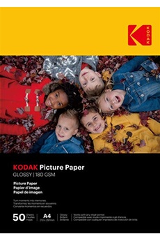 25 feuilles de papier photo 180gsm, brillant, Format A4 Bon état Kodak reconditionné disponible sur Darty | Dero
