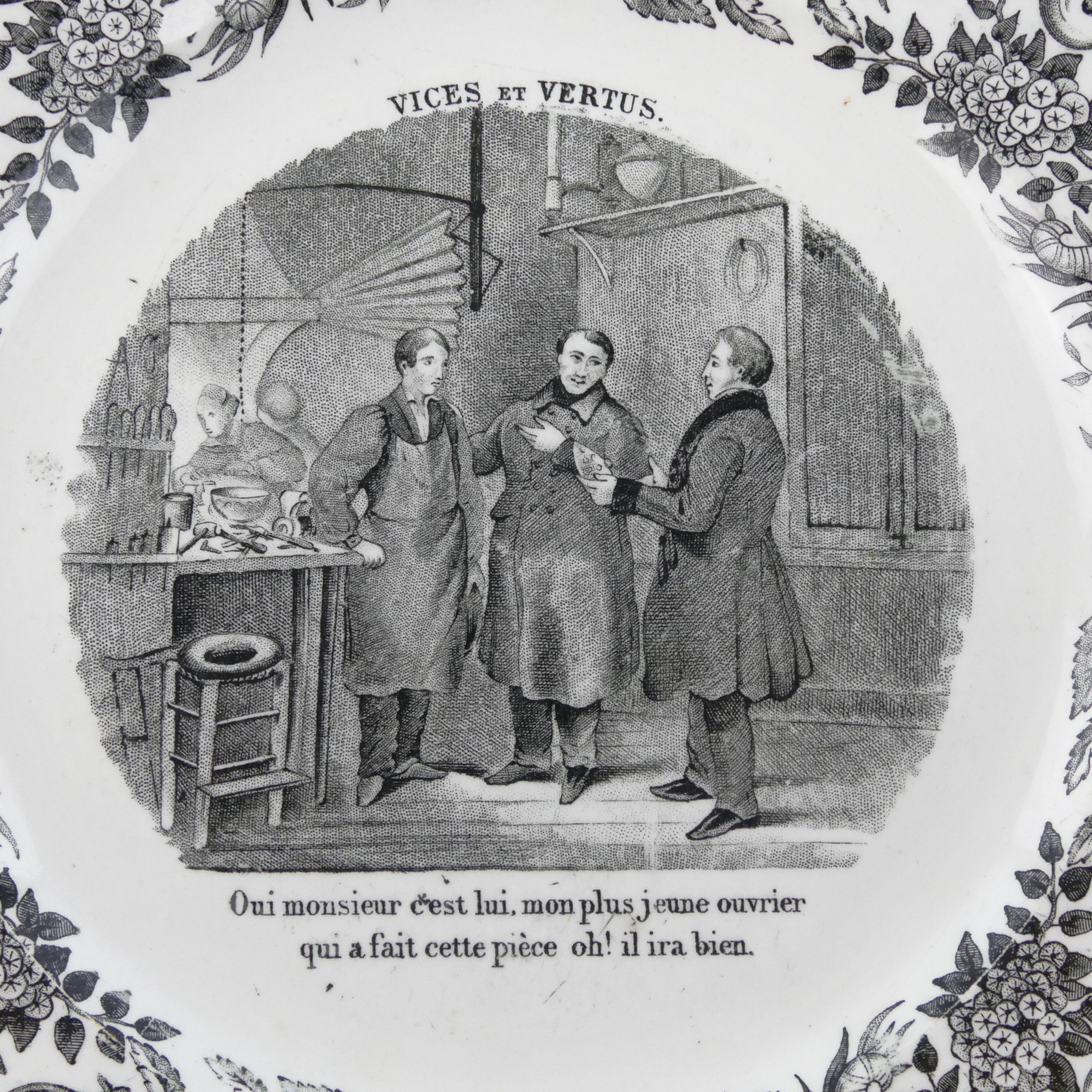 Voir photo 3 de 3 assiettes parlantes Creil et Montereau série Vices et vertus 3 assiettes parlantes Creil et Montereau série Vices et vertus Bon état reconditionné photo 3