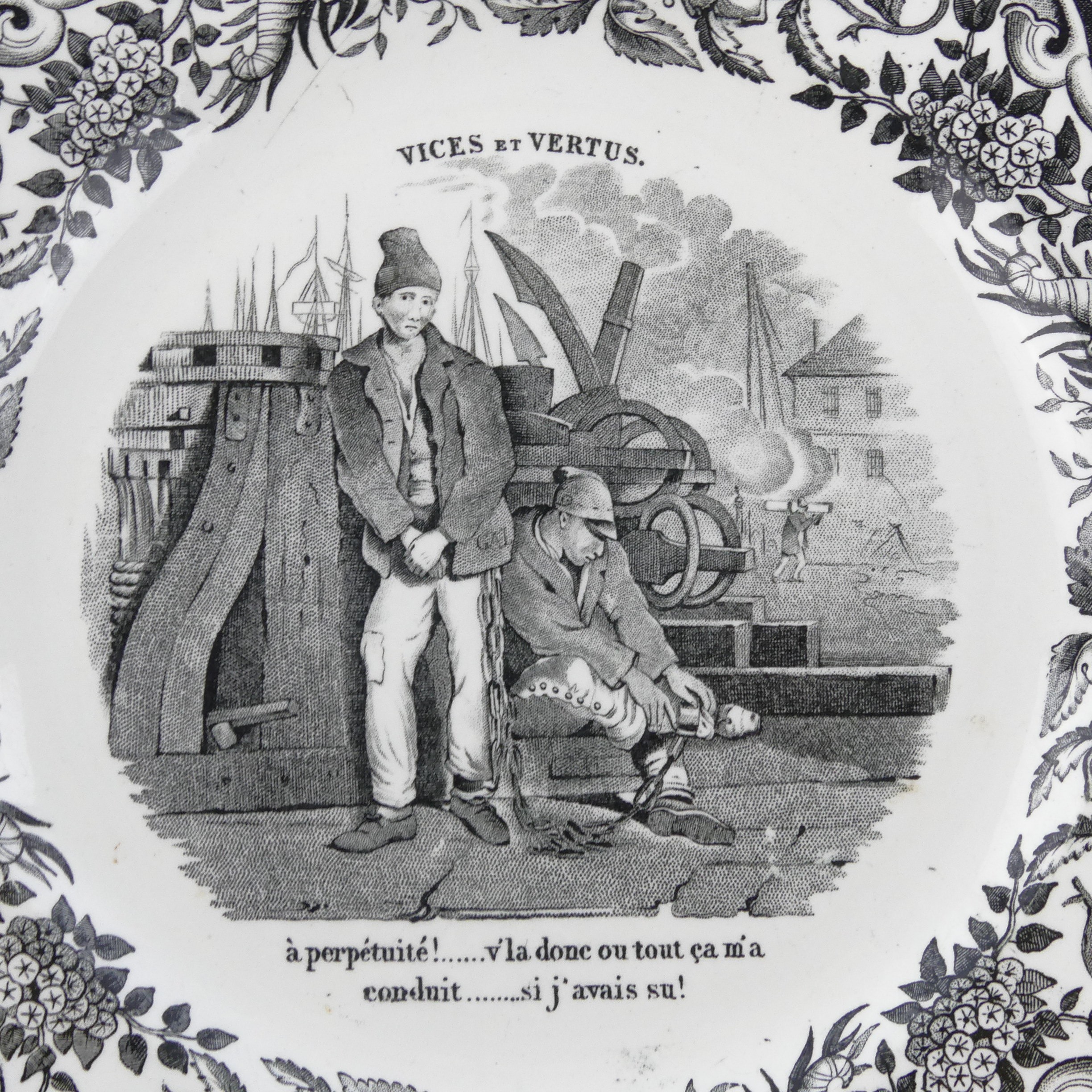 Voir photo 4 de 3 assiettes parlantes Creil et Montereau série Vices et vertus 3 assiettes parlantes Creil et Montereau série Vices et vertus Bon état reconditionné photo 4