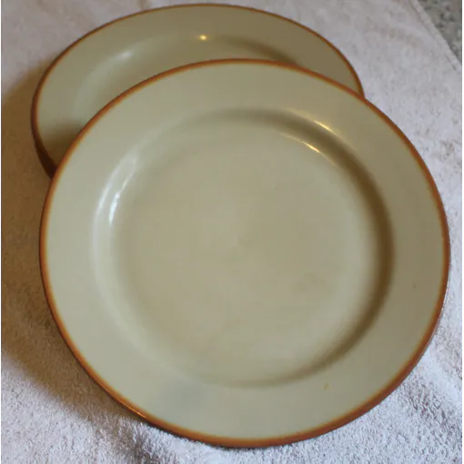 3 Assiettes Plates En Grès Beige Tulowice Poland, 1970 occasion reconditionné disponible sur Rakuten