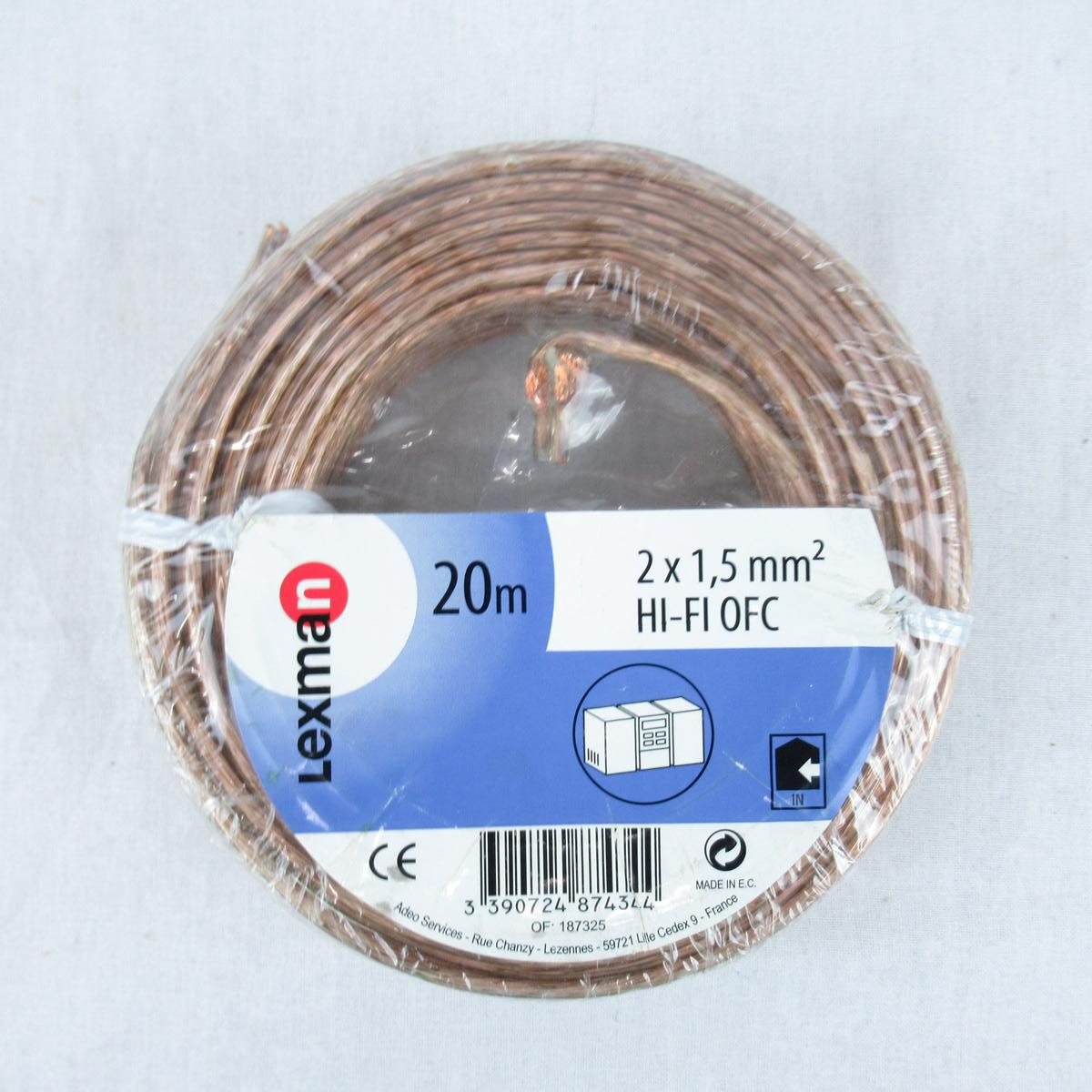 Voir photo 8 de 30 mètres de câble Hi-Fi OFC 2x1.5 mm² - Lexman 30 mètres de câble Hi-Fi OFC 2x1.5 mm² - Lexman bon état reconditionné photo 8