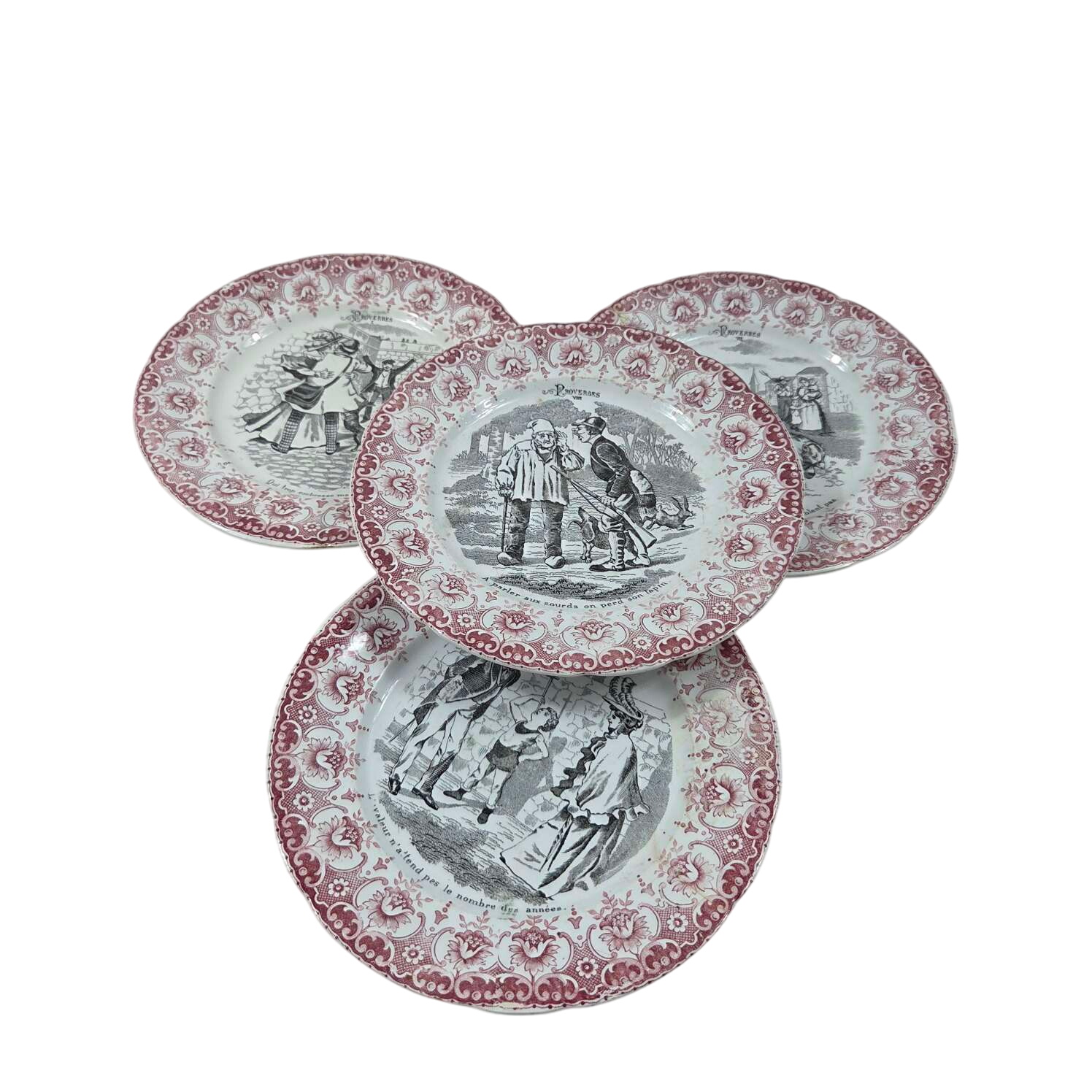 4 assiettes vintage proverbes saint amant Bon état - 24,00 € 4 assiettes vintage proverbes saint amant Bon état reconditionné disponible sur Label Emmaüs