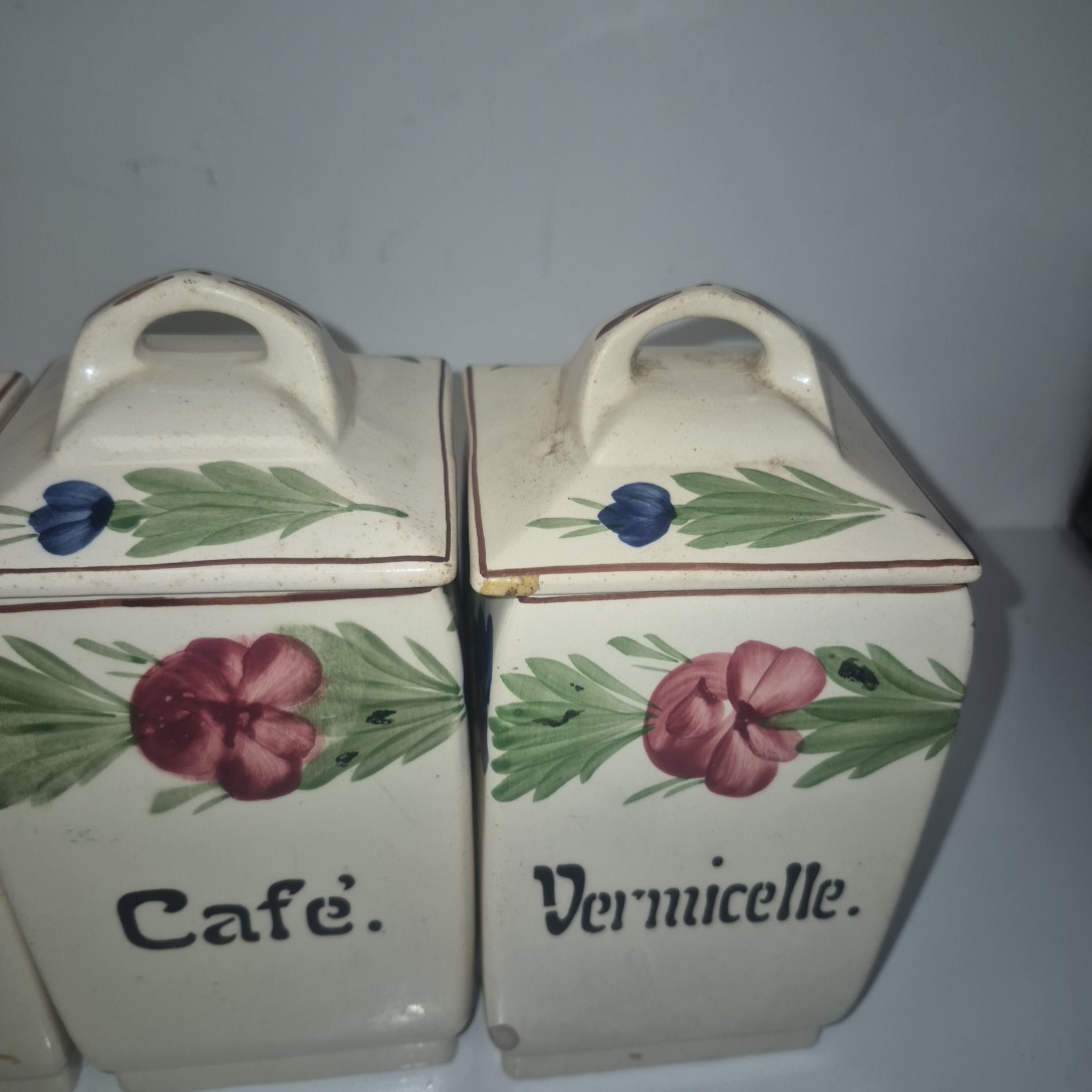 Voir photo 3 de 4 pots de cuisine en céramique 4 pots de cuisine en céramique État correct reconditionné photo 3