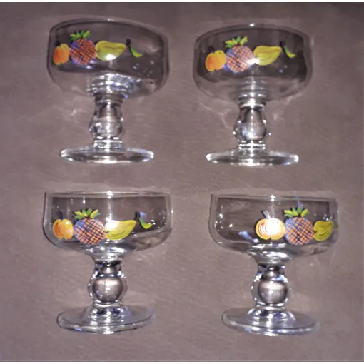 4 Verres Ou Coupes À Salade De Fruits, Glace, Punch, Sangria , Desserts Vintage occasion reconditionné disponible sur Rakuten