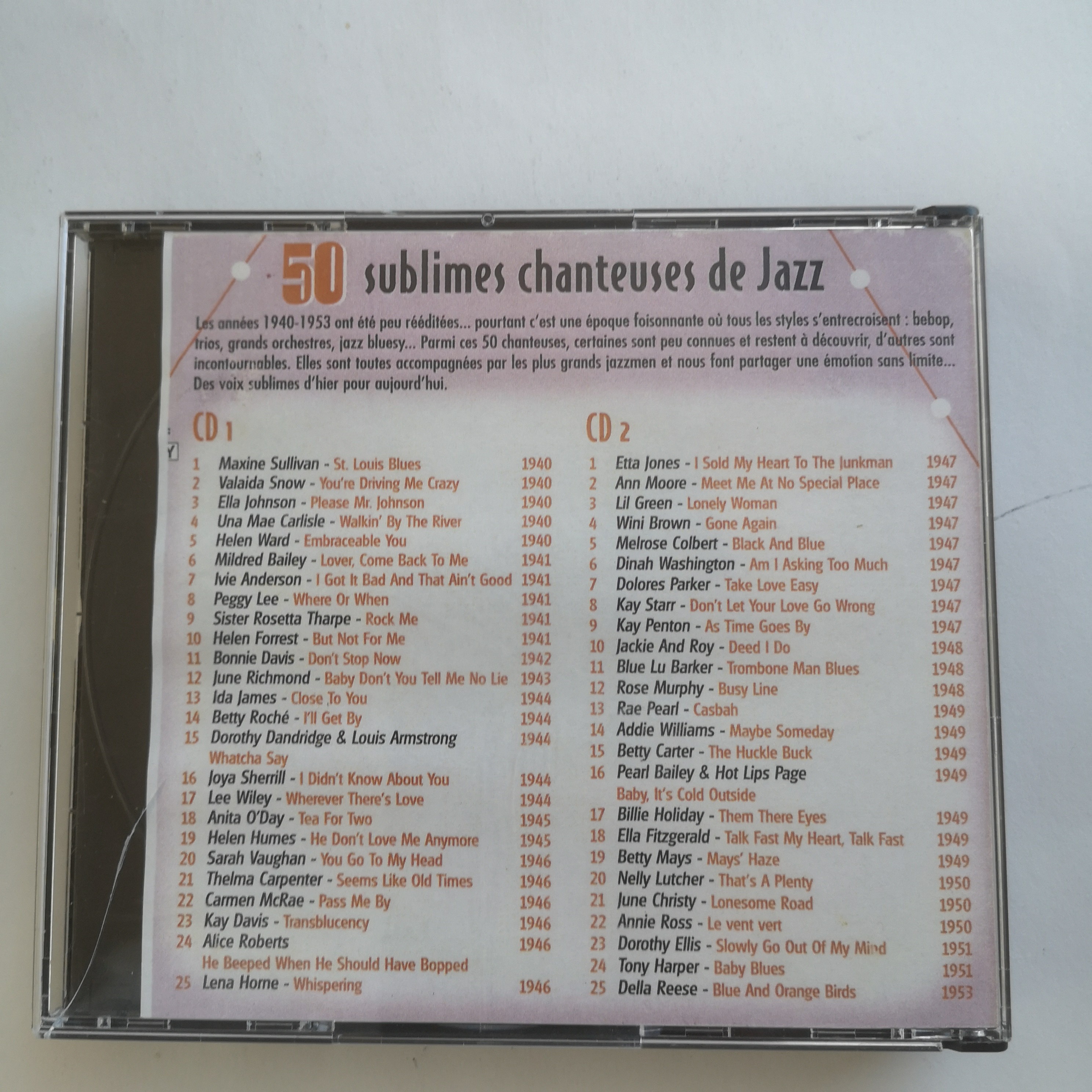 Voir photo 2 de 50 sublime chanteuses de Jazz 1940 à 1953 - collectif 50 sublime chanteuses de Jazz 1940 à 1953 - collectif État correct reconditionné photo 2