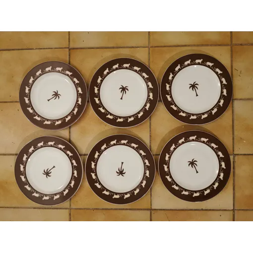 6 Assiettes À Dessert. Motif Savane occasion reconditionné disponible sur Rakuten