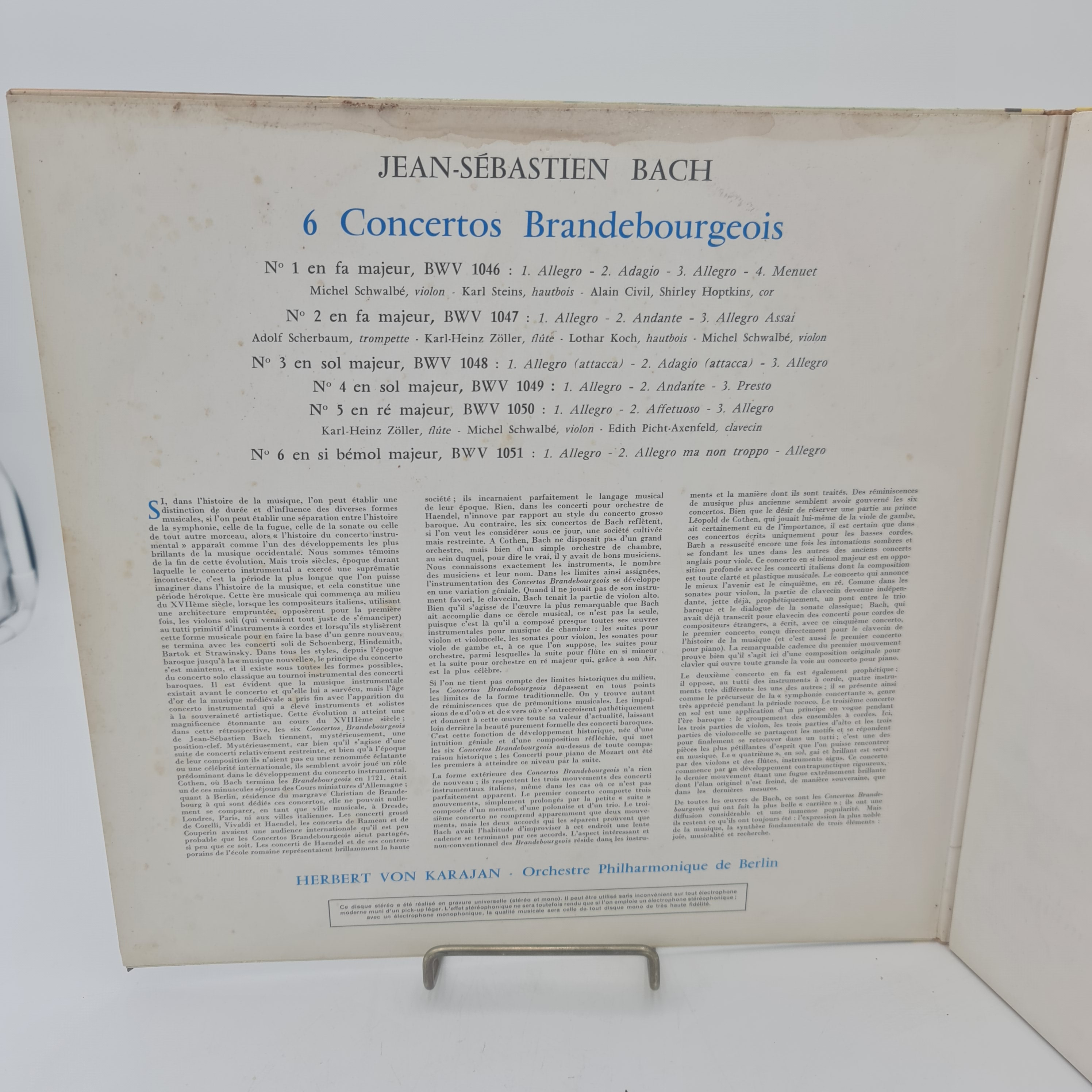Voir photo 2 de 6 Concertos Brandebourgeois - J .S Bach 6 Concertos Brandebourgeois - J .S Bach Bon état reconditionné photo 2