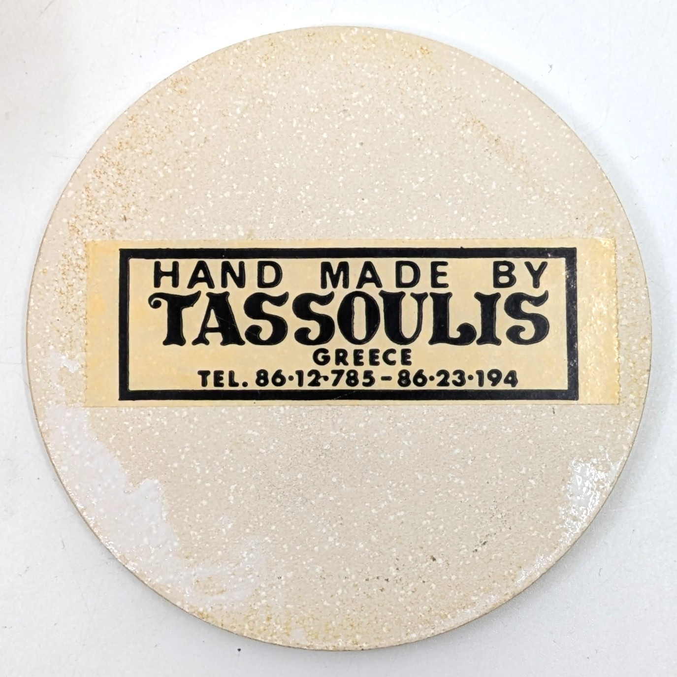 Voir photo 4 de 6 sous-verres en céramique Tassoulis, Grèce, avec support 6 sous-verres en céramique Tassoulis, Grèce, avec support reconditionné photo 4