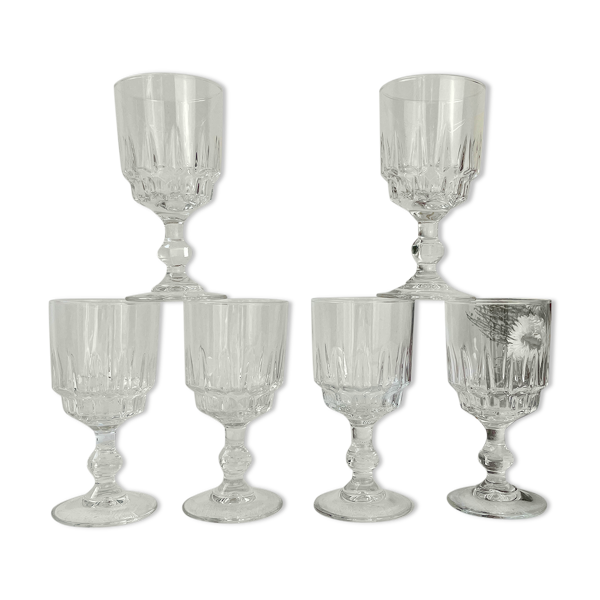 6 verres à vin blanc luminarc modèle lance, 1970 made in france Bon état reconditionné (offre indisponible)