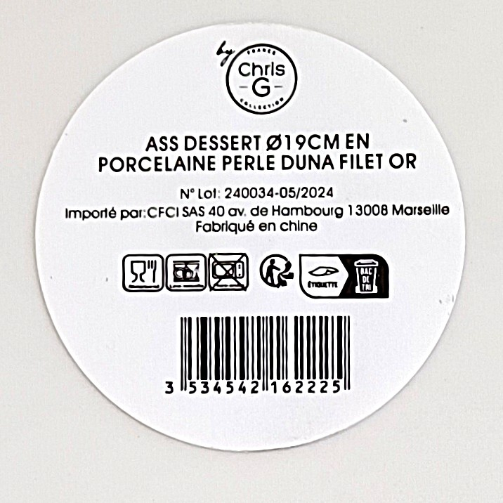 Voir photo 5 de 7 assiettes à dessert en porcelaine Ø 19 cm avec filet doré 7 assiettes à dessert en porcelaine Ø 19 cm avec filet doré reconditionné photo 5