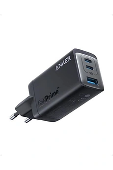 735 - Adaptateur secteur - 65 watt - 5 A - Anker PowerIQ 4.0 - 3 connecteurs de sortie (2 x USB-C, USB type A) - noir Bon état Anker reconditionné disponible sur Darty