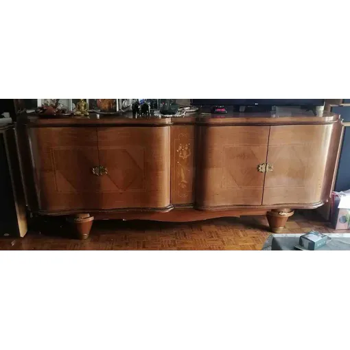 A vendre ancien meubles salon en bois tables avec tiroir. vitrine. et un bahut. Bon état reconditionné disponible sur Rakuten