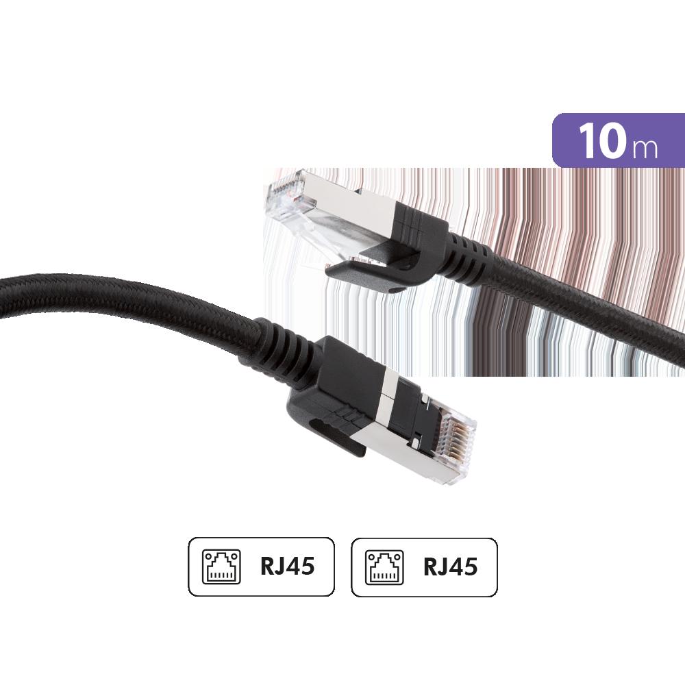 Accesoire TV Câble Tressé RJ45 Ethernet CAT8 S/FTP 10m mâle/mâle Noir + Garantie à vie Force Power Lite Reconditionné - 36,99 € Accesoire TV Câble Tressé RJ45 Ethernet CAT8 S/FTP 10m mâle/mâle Noir + Garantie à vie Force Power Lite Reconditionné Force Power Lite reconditionné disponible sur Backmarket