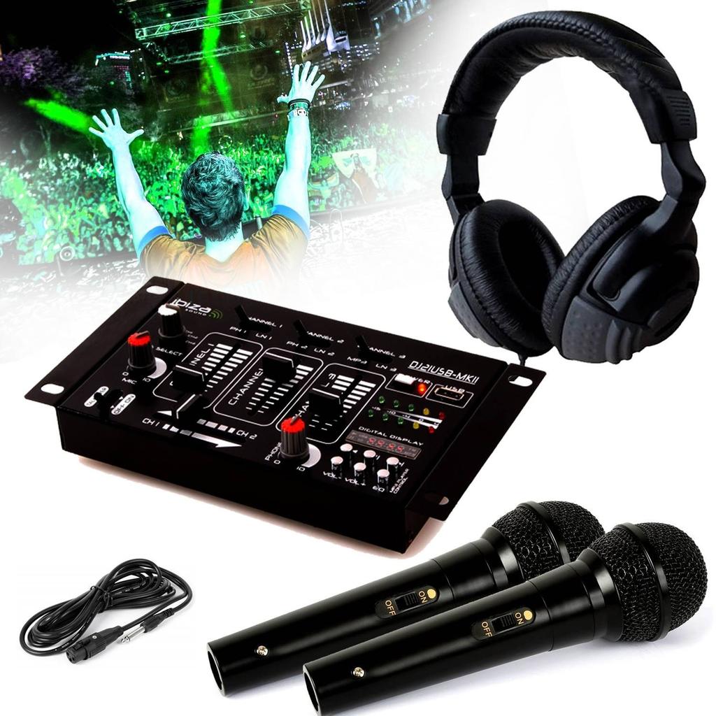 Accessoires audio Casque DJ Sono + table de mixage DJ21-USB-MKII IBIZA Sound + 2 Micros Dynamiques Noir Reconditionné - 109,99 € Accessoires audio Casque DJ Sono + table de mixage DJ21-USB-MKII IBIZA Sound + 2 Micros Dynamiques Noir Reconditionné Ibiza Sound reconditionné disponible sur Backmarket