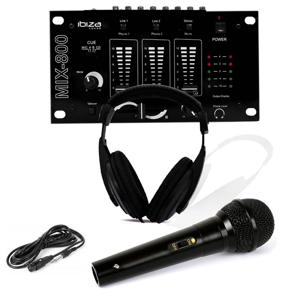 Accessoires audio Ibiza Sound Casque Dj Sono + table de mixage MIX-800 IBIZA + Micro Dynamique Noir Reconditionné - 96,99 € Accessoires audio Ibiza Sound Casque Dj Sono + table de mixage MIX-800 IBIZA + Micro Dynamique Noir Reconditionné Ibiza Sound reconditionné disponible sur Backmarket