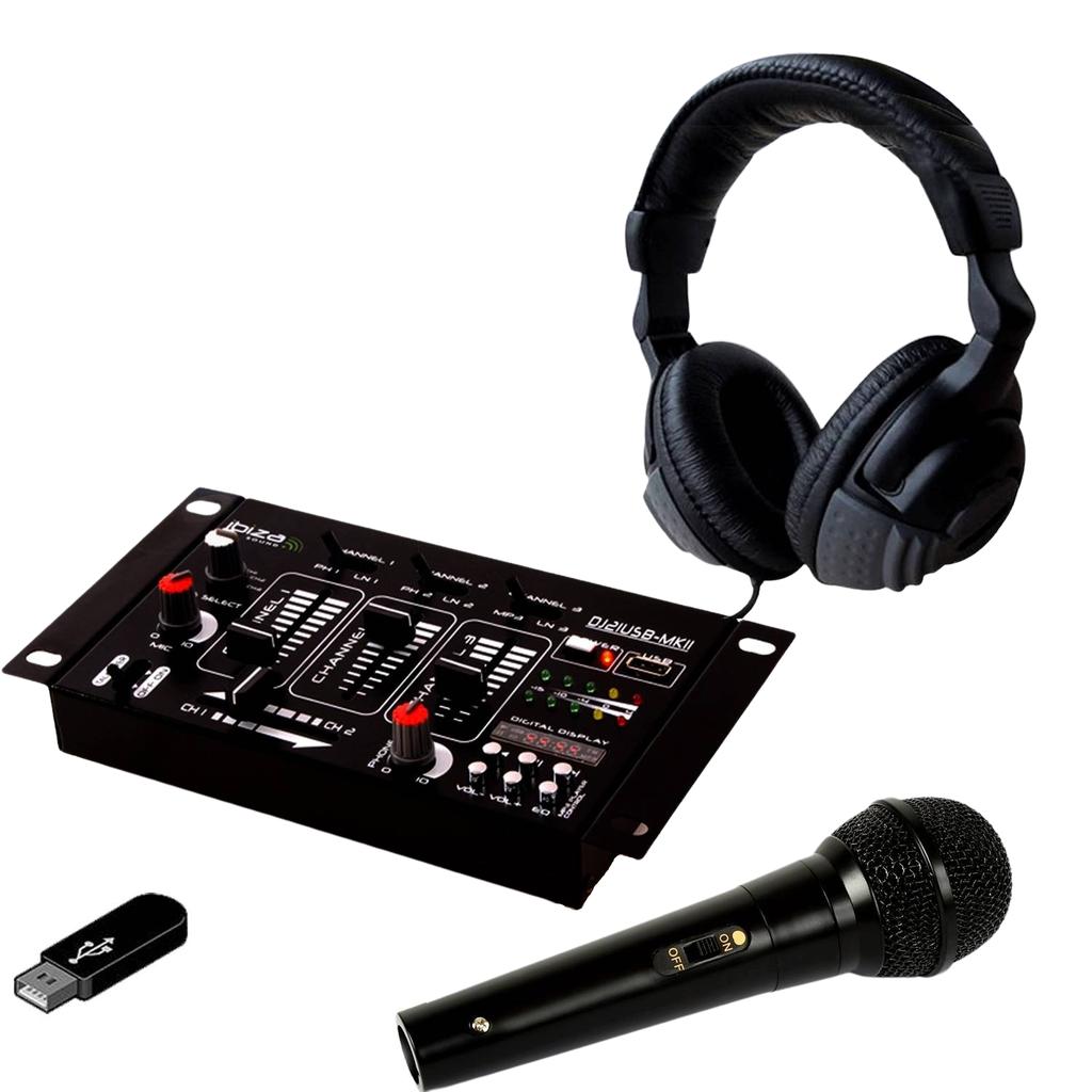Accessoires audio Ibiza Sound Kit Table de Mixage DJ21 USB Bluetooth + Casque SONO DJ + Micro Reconditionné Ibiza Sound reconditionné disponible sur Backmarket