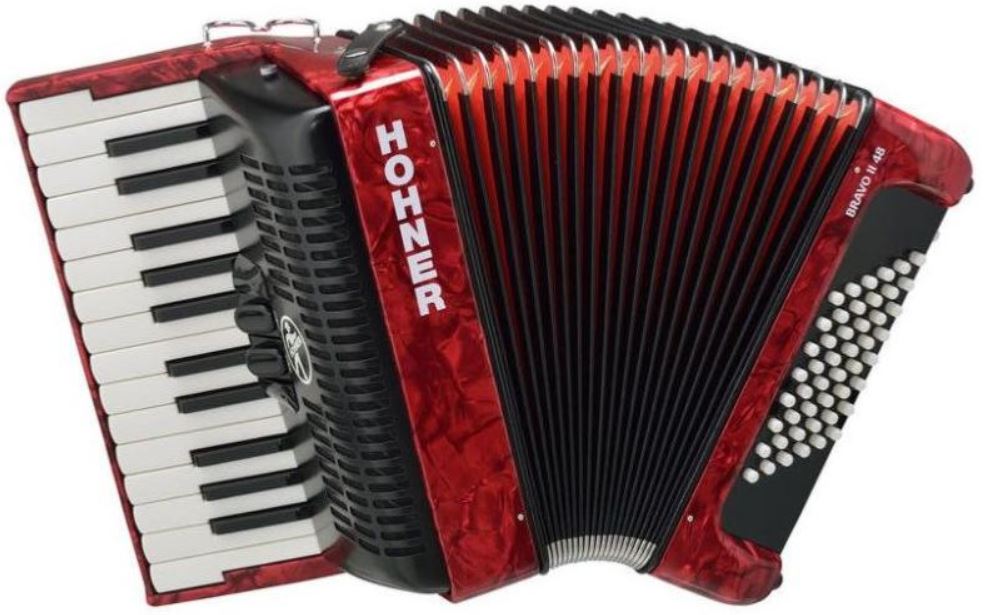 Accordéon chromatique touches piano Hohner Bravo II 48 Très bon état reconditionné disponible sur Zic Ethic