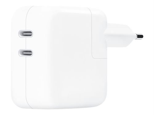 Adaptateur secteur double port USB type C 35 Watts Apple Blanc État correct reconditionné disponible sur Fnac