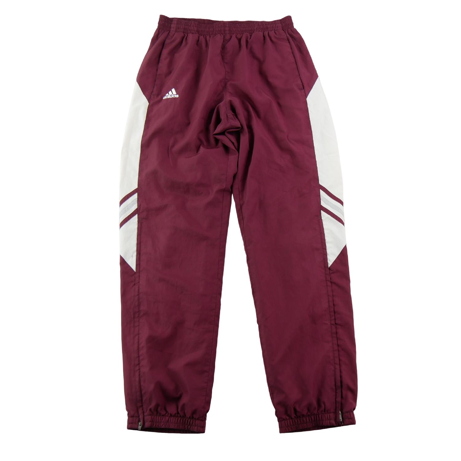 Adidas Jogging Y2K Empiècements latéraux Bas zippés 3 bandes Homme Taille S Bordeaux Très bon état Adidas reconditionné disponible sur Sporteed