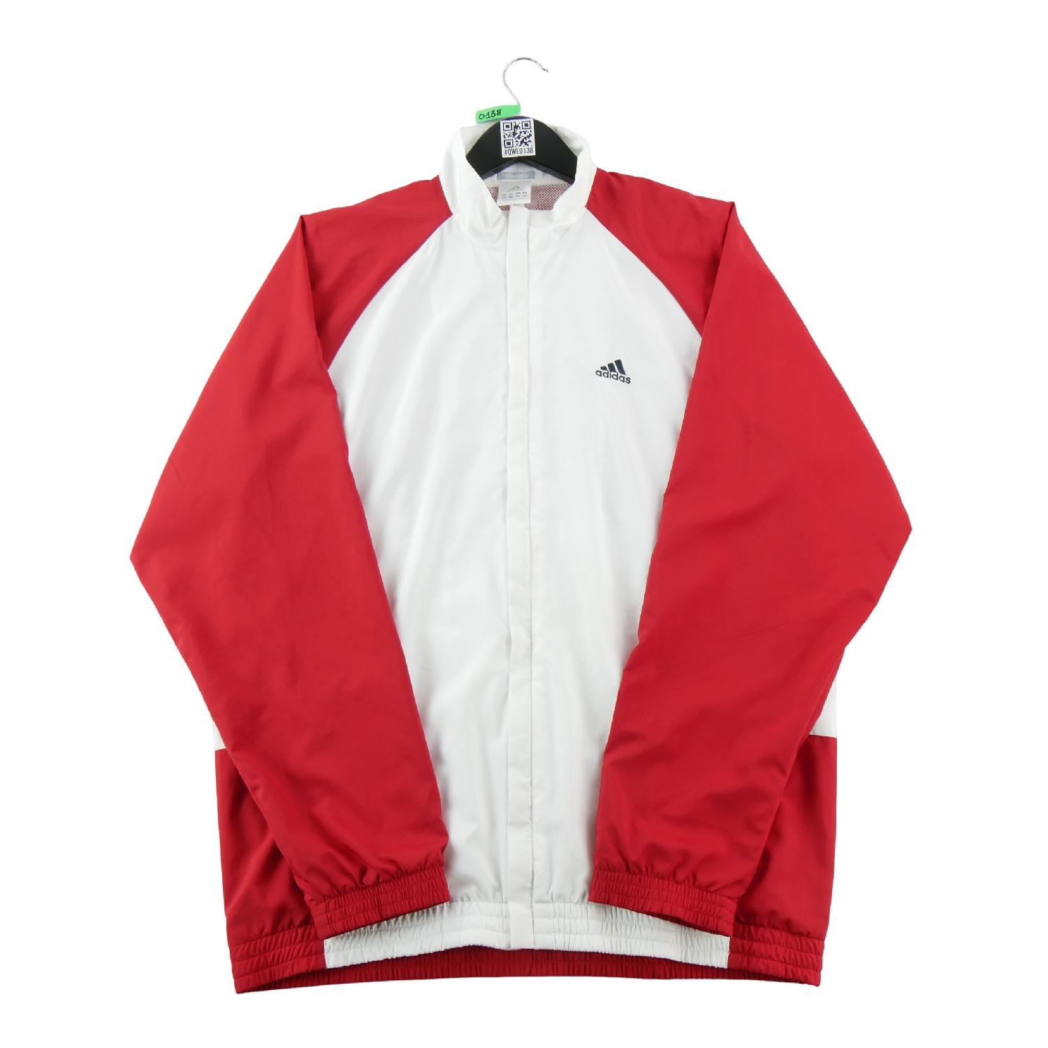 Adidas Veste ClimaLite Colorblock rouge blanc Doublure mesh Y2K Homme Taille M #QWE0138 Très bon état Adidas reconditionné disponible sur Sporteed