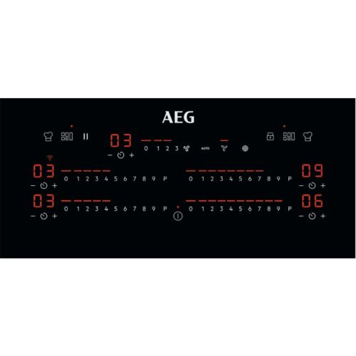 AEG CCE84779CB - Table de cuisson à induction - 4 plaques de cuisson - Niche - largeur : 78 cm - profondeur : 49 cm - classe A+ - noir avec échappement en aval (extraction et recirculation) État correct AEG reconditionné disponible sur Fnac