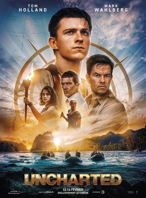 Affiche de Cinéma Originale - Uncharted - 2021 - Tom Holland, Mark Wahlberg - 120x160cm État correct N/A reconditionné disponible sur Fnac