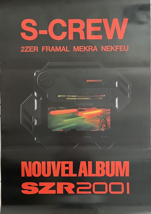 Affiche de concert originale - S-CREW - 2Zer / NEKFEU / Mecra - FRAMAL - 70x100cm État correct N/A reconditionné disponible sur Fnac
