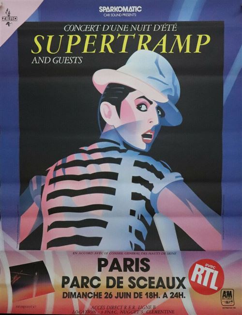 Affiche de concert originale - SUPERTRAMP - French Tour 1983 - 115x150cm État correct N/A reconditionné disponible sur Fnac