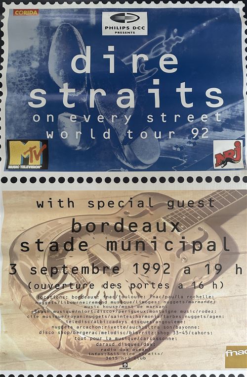 Affiche - Dire Straits - On Every Street World Tour 1992 - 105x160cm État correct N/A reconditionné disponible sur Fnac