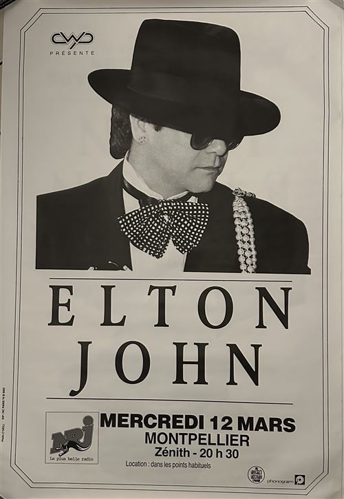 Affiche - Elton JOHN - En concert 1986 - 80x120cm État correct N/A reconditionné disponible sur Fnac