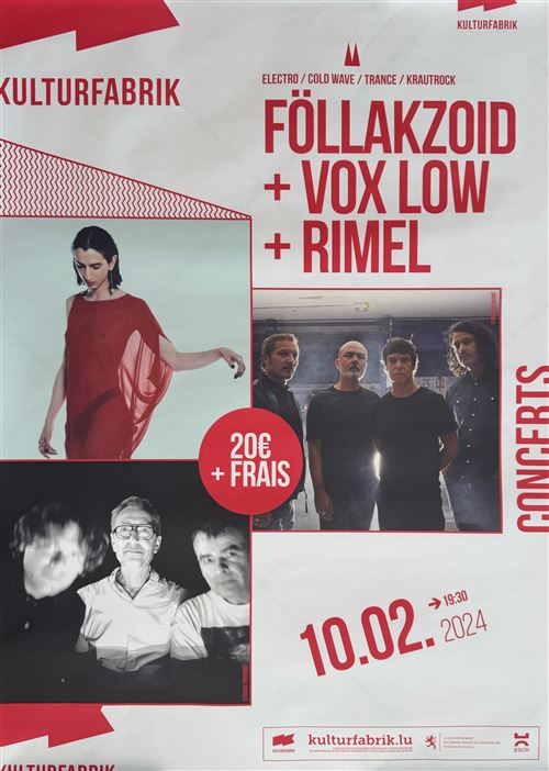 Affiche - Föllakzoid & Vox Low & Rimel - Concert Luxembourg 2024 - 60x80cm État correct N/A reconditionné disponible sur Fnac
