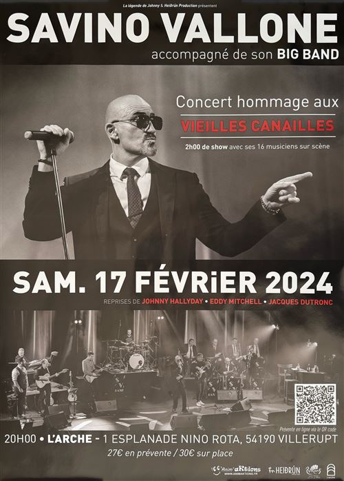 Affiche - Savino Vallone - Concert en hommage aux Vielles Canailles 2024 - 60x80cm État correct reconditionné disponible sur Fnac