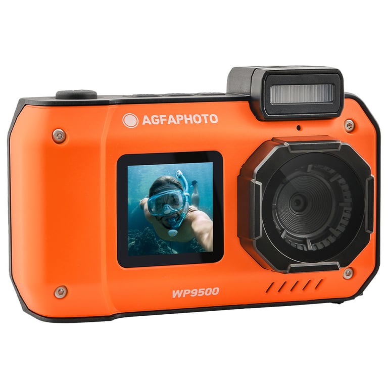 AGFAPHOTO Realishot WP9500 - Appareil Photo Numérique Waterproof, Étanche 7m, 24 MP, Zoom 18X, Vidéo 4K, Double Écran 2.9 /1.4  - Orange - Excellent état Parfait état Agfa Photo reconditionné disponible sur Pixmania
