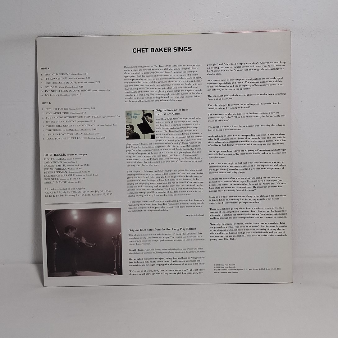 Voir photo 3 de Album Chet Baker Sings en vinyle 33t réédition Album Chet Baker Sings en vinyle 33t réédition État correct reconditionné photo 3
