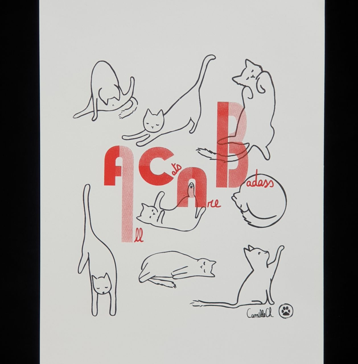 Acheter "All Cats Are Badass" - Affiche sérigraphiée A3 - 12,00 € "All Cats Are Badass" - Affiche sérigraphiée A3 reconditionné disponible sur Label Emmaüs