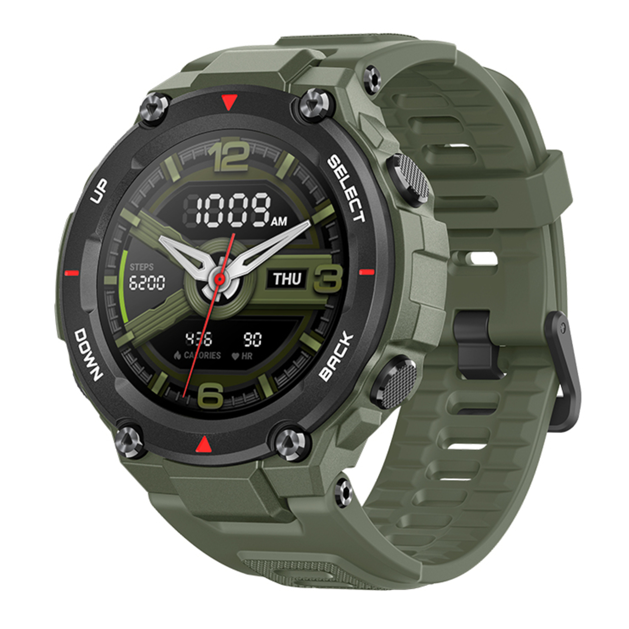 Amazfit T-Rex 3,3 cm (1.3 ) AMOLED 48 mm Numérique 360 x 360 pixels Écran tactile Vert GPS (satellite) - Très bon état Très bon état Amazfit reconditionné disponible sur Pixmania