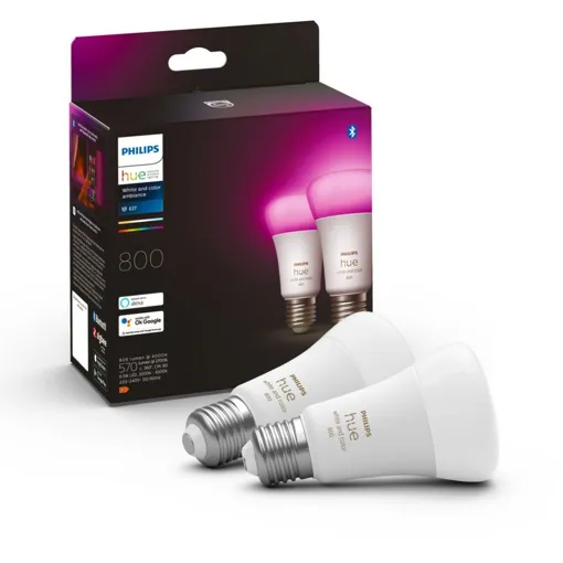 Ampoule Connectée Philips Hue Pack X2 E27 White & Colors Bon état reconditionné disponible sur Rakuten