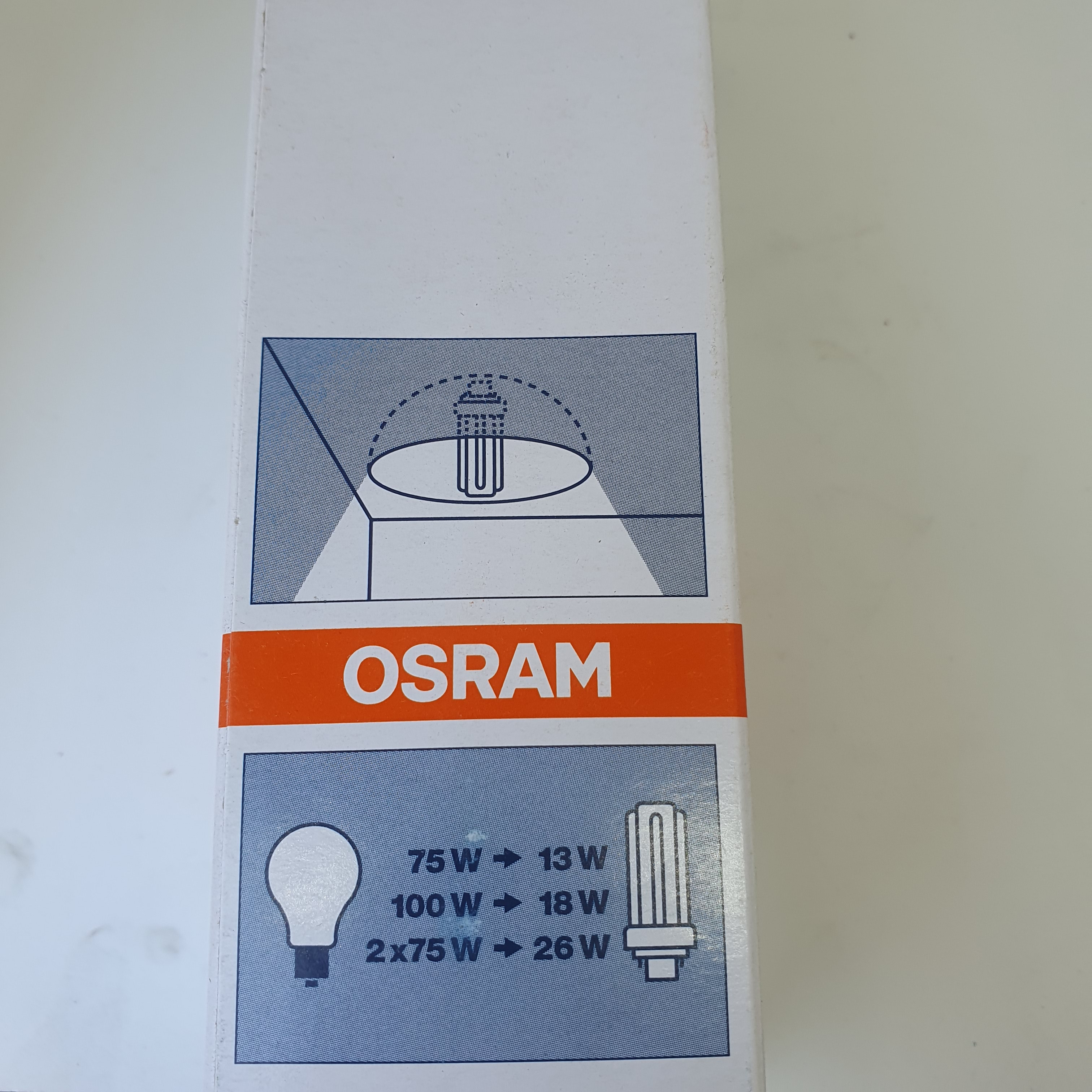 Voir photo 5 de Ampoule fluocompact OSRAM DULUX T PLUS 26W/840/2P - lot de 10 pièces Ampoule fluocompact OSRAM DULUX T PLUS 26W/840/2P - lot de 10 pièces Parfait état reconditionné photo 5